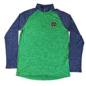 Under Armour Notre Dame Fighting Irish 1/4 Zip Pullover Mens Medium Green NEW